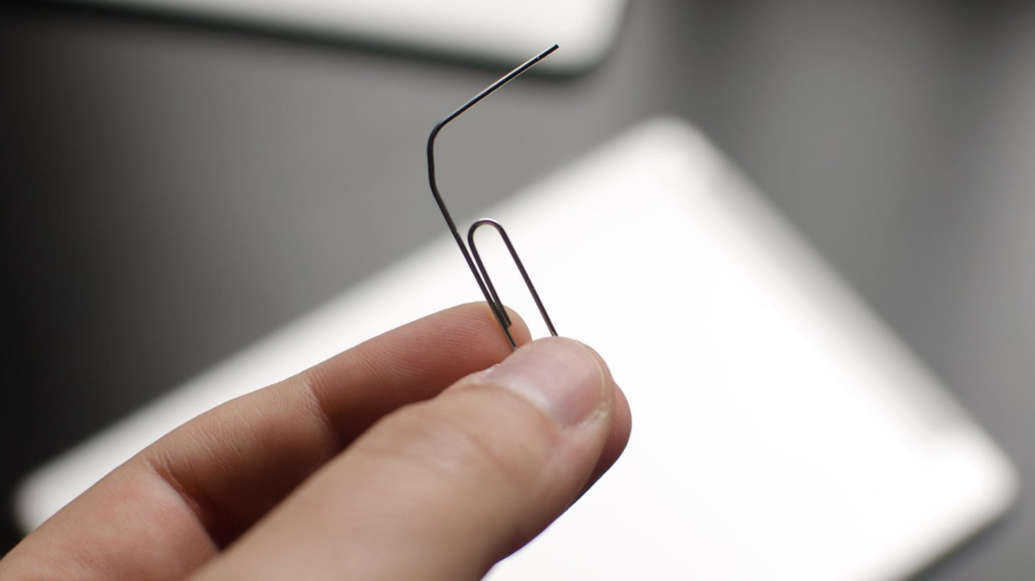 A paperclip for sim card removal